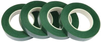 4 rollen - Bloementape - 15 meter/rol - Bloementape - Ideaal voor het inpakken van boeketstengels en bloemknutselprojecten - Donkergroen