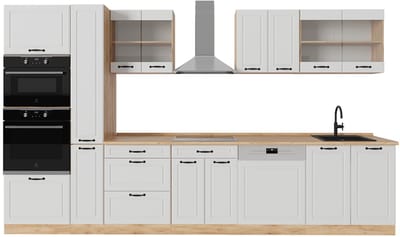 Vicco R-Line Complete keuken – 350 cm, WB Eik Wit landhuis/gouden eik