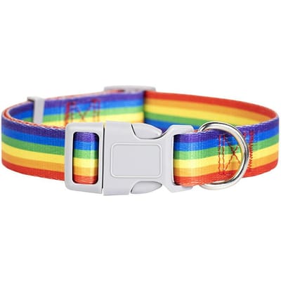 Regenboog Lopend Hondentouw Groot Middelgroot En Klein Trektouw Klikvast Huisdierenhalsband Nylon Band Geweven Hond Huisdier Accessoires (as the picture,M)