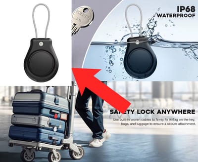 Actie4you® - Waterdichte Sleutelhangers - 1 Stuk - Geschikt voor Apple AirTag - Anti-Diefstal ontwerp met Staaldraad - Tracker accessoires – Universeel Gebruik - Zwart