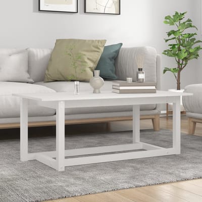 vidaXL - Salontafel - 110x55x45 - cm - massief - grenenhout - wit