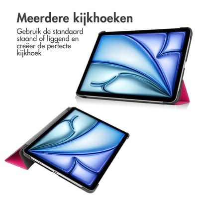 imoshion Tablet Hoes - Geschikt voor Apple iPad Air 5 (2022) / Air 4 (2020) / Air 11 inch (2026) M4 / Air 11 inch (2025) M3 / Air 11 inch (2024) M2 - Trifold Bookcase - Roze