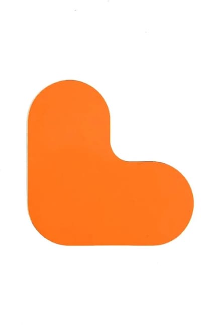 Hoekstuk (L-vorm) Oranje 120 x 120 mm - vloersticker met vlakke toplaag