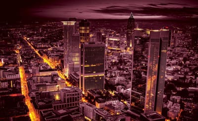 City Frankfurt Skyline Night Lights Photo Wallcovering