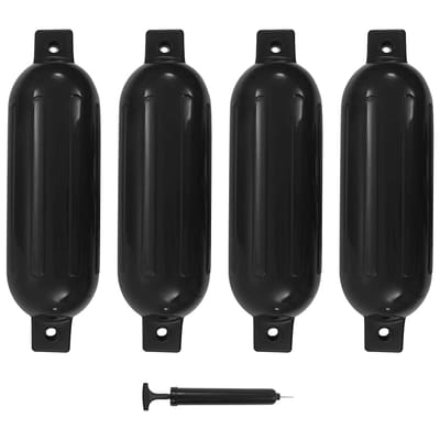 vidaXL - Bootstootkussens - 4 - st - Ø - 14x50 - cm - PVC - zwart