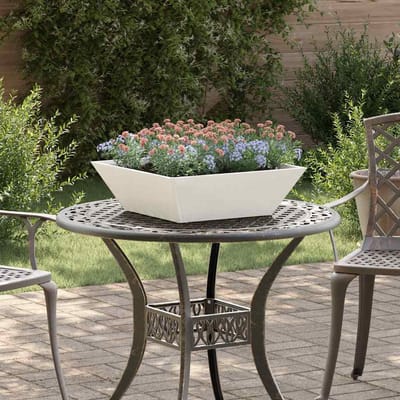vidaXL - Plantenbak - Wit - 50 - x - 50 - x - 15 - cm - Koudgewalst - staal