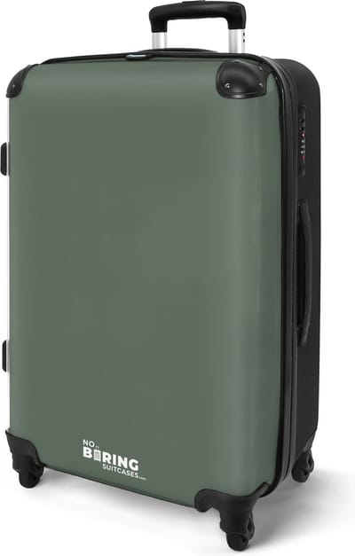 NoBoringSuitcases.com® - Groene koffer groot - Rolkoffer lichtgewicht groen - Reiskoffer met 4 wielen - Grote trolley XL - 20 kg bagage - Travel luggage - Large suitcase
