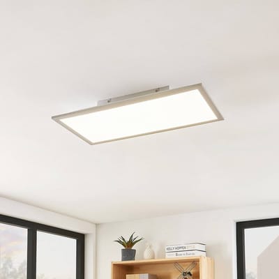 Lindby LED paneel Stenley, 4.000 K, 60 cm x 30 cm, zilver/wit