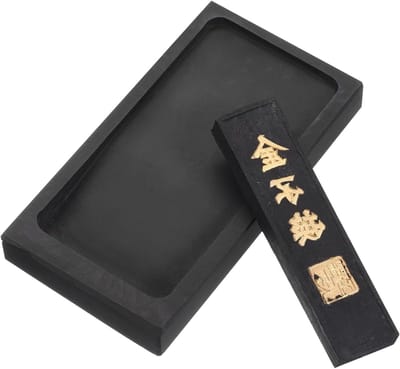 10.5 cm Chinese Calligraphy Ink Stone met Inktstaaf, Rechthoekige Inktsteen voor Traditionele Schilderkunst en Tekenen, Ideaal voor Calligraphie Oefeningen en Kunstprojecten