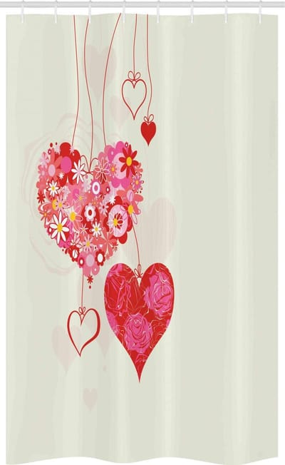 ABAKUHAUS – Verlovingsdouchescherm – Hartvormige ornamenten – 120x180 cm – Multi