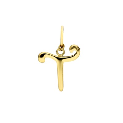 Lucardi Dames Stainless steel goldplated letterhanger voor dames - Hanger - Staal - Goudkleurig