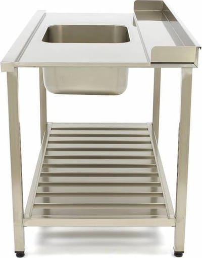 Spoeltafel - 120 x 75 cm - Aanvoer Vaatwasser Rechts - incl. Wasbak en Onderschap