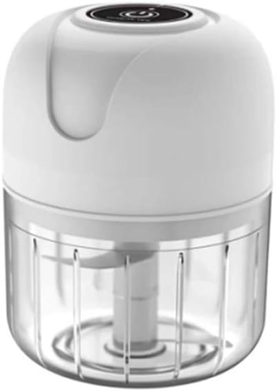 Knoflookpers - Elektrische keukenhakker - Elektrische uiensnijder-Groentesnijder - Draagbare USB-vleesmolen - Groentehakker voor keukengadgets (250 ml Wit)