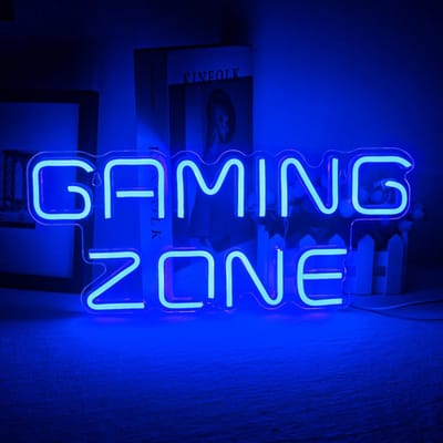 Neonbord Blauw LED Gaming Neon Licht voor Wanddecoratie - Game Room Game Zone Man Cave - Geschenken voor Gamers Jongens Mannen