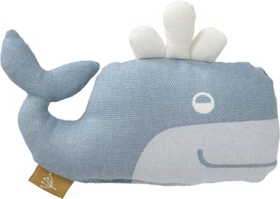 Fresk Rammelaar – Babyspeeltje - Kraamcadeau - Stimuleert Zintuigen - Baby Cadeau - Grijs - Whale blue