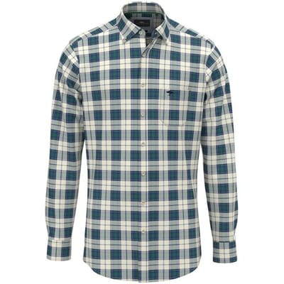 Fynch-Hatton Overhemd Modern Check Mix Button Down Grasgroen / male