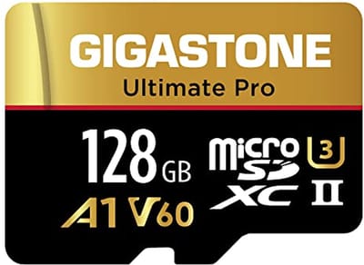 [5 jaar gratis gegevensherstel] Gigastone 128 GB Micro SD-kaart, Ultimate Pro, MicroSDXC-geheugenkaart voor camera, R/W tot 280/100 MB/s, UHS-II U3 A1 V60 C10, met adapter