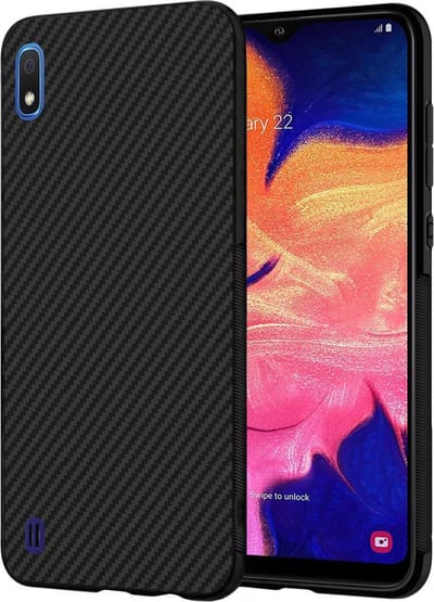 ebestStar - Hoes geschikt voor Samsung A10 Galaxy SM-A105F, Hoogwaardig Zacht TPU Bescherming, Koolstof Design Hoesje, Zwart