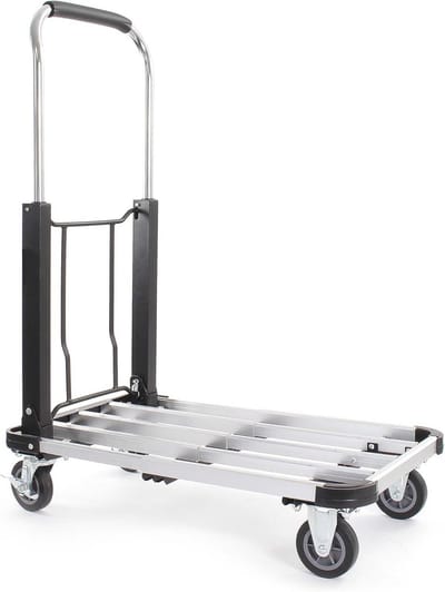 Vouwbare transporttrolley tot 150 kg met rem en uitbreidbare laadcapaciteit