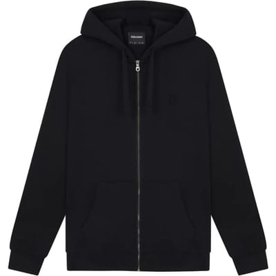 Lyle &amp; Scott Tonal Eagle Jet Black Hoodie Met Rits