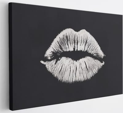 Saammp Canvas Schilderij - Afdruk lippen - Abstract - 30x20 - Foto op canvas - Wanddecoratie - Muurdecoratie Woonkamer - Slaapkamer decoratie - Canvas Print