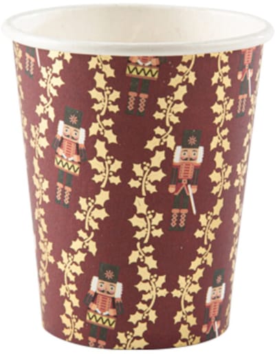 ARTYFETES - 8 feestelijke Notenkraker bekers 255 ml van bordeaux karton
