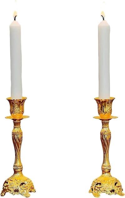 Gouden Kandelaars - Kaarshouders Vintage - Huisdecoratie - Hol Ontwerp - 76 x 188 cm - Goud