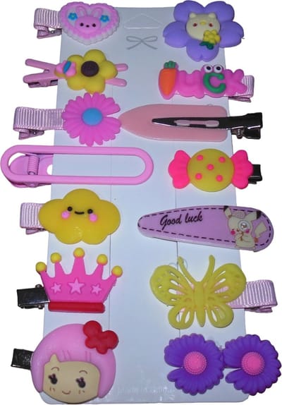Haarspeldjes voor kinderen fleurig diverse kleuren set van 14 stuks.