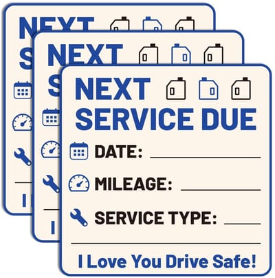 NTH products- Oliechange Stickers 3 Stuks - Magnetische Herinneringslabels - 16x16cm - PVC Materiaal - Geen Resten - Geschikt voor Auto Onderhoud - Onderhoudsstickers