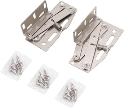 Scissor Scharnieren met Bevestigingsmateriaal, 2 Sets voor Keuken- en Meubeldeuren, 45 Graden Flip Deurscharnieren, Ideaal voor Meubelprojecten en Verbouwingen