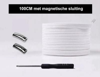 CHPN - Veters - Magneet-Veters- Veters met magnetische sluiting - Veters zonder strikken - Wit- Unisex - Volwassenen & Kinderen - 100CM