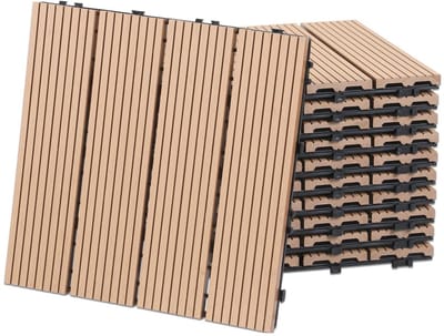 WPC Terrastegels - Kliktegels Balkonvloer - Terras Aankleden - Eenvoudig Kliksysteem - 30 x 30 cm 33 stuks - Teak