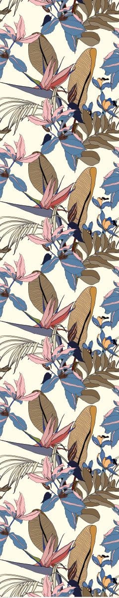 Voorgelijmd vliesbehang - Tropisch gele bananenbladeren en paradijsbloemen - 1 rol van 300x60 cm