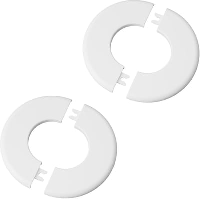 Buisafdekkingen Muur - Decoratieve Schildplaten - Leidingen Afwerken - Zelfklevend ABS Plastic - 2 Stuks 53mm - Wit