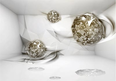 Fotobehangkoning - Behang - Vliesbehang - Fotobehang Grote Diamanten - Abstract Diamonds - 400 x 280 cm
