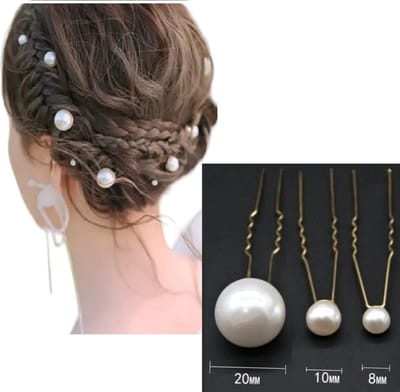 Bruids Haar Clips Mix size Parels - 12 STUKS HAARPINNEN 8-10-20 MM - parels haarpinnen | Haarversiering haaraccessoires voor bruidsmode bruiloft feest