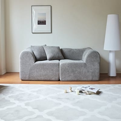 MODFU 2-Zitsbank - Compact - Minimalistisch - Voor Woonkamer Of Kantoor - Fluweel - Grijs - 193 X 87 X 67 Cm