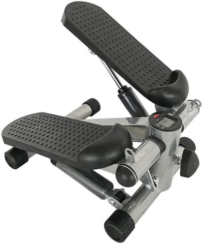 ApexArte® Stepper Fitness - Hometrainer - Crosstrainer Mini - Zwart en Grijs