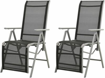 Tuinstoelen set - Terrasstoelen buiten - Buiten ontspannen - 5-voudig verstelbaar - 58.5 x 69 x 110 cm - Zilver