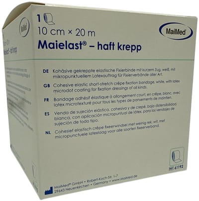 Maielast-haft crêpe - Fixatieverband 10cm x 20m