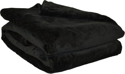 Zachte Fleece Plaid Dekentje Zwart Polyester 130x170 cm - Microfleece Warm & Comfortabel