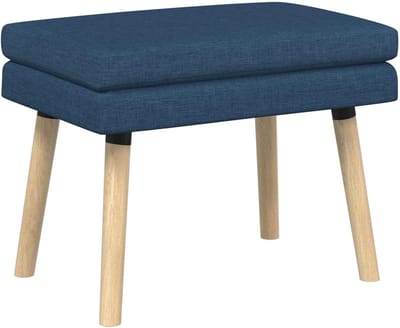 Dubbellaagse bank - Zachte zitting - Extra zitplaats - Robuust houten frame - 60 x 40 x 46 cm - Blauw