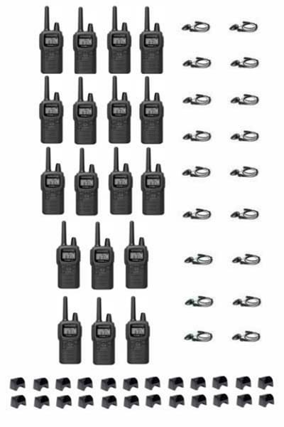 Set van 18 Kenwood PKT-300 ProTalk XLS IP52 PMR446 mini portofoons en D-shape oortje