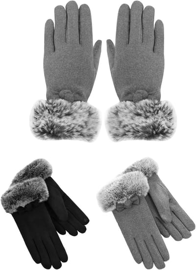 Warm Winter Driving Gloves voor Dames - Fleece Gevoerde, Winddichte en Ademend Volledige Vinger Handschoenen voor Buitenactiviteiten