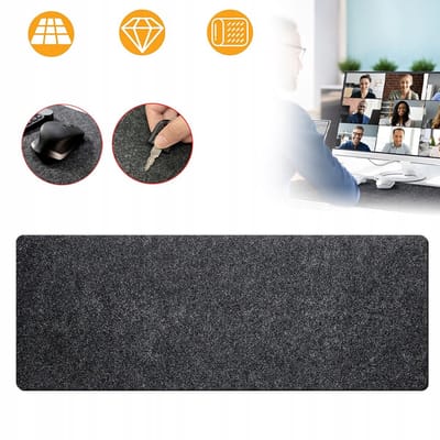 Antislip Bureauonderlegger Van Vilt - Glad Oppervlak Krasbestendig - 100x40 cm 3 mm Dik - Flexibel Draagbaar - Voor Laptop Toetsenbord En Muis - Donkergrijs