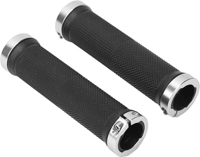 Fiets Handvatten - Stuur Handvatten Schuim - Comfortabel Fietsen - Schokabsorberend Antislip - 128mm Lengte - Zilver