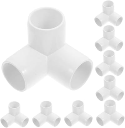 PVC Weg Verbinder - Pijpkoppelingen - Meubelconstructies Bouwen - Robuust PVC Materiaal - 10 Stuks - Wit
