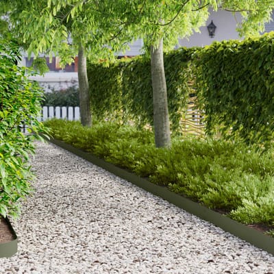 vidaXL - Gazonrand - 50 - st - 103 - x - 15 - cm - Staal - Olijfgroen