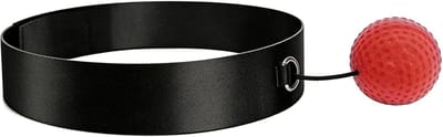 Boksbal Hoofdband Set - Trainingsbal Ponsbal - Verbeter Snelheid Reactie - Zacht Veilig Rubber - Verstelbaar - Rood