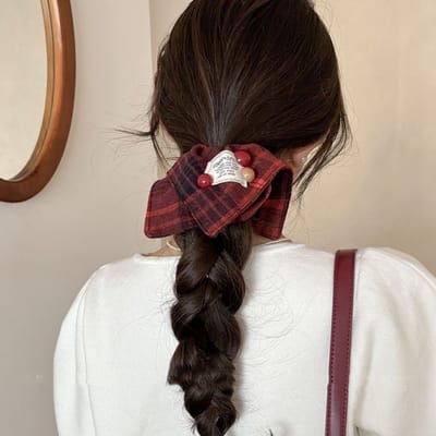 Haarelastiek - Haaraccessoire - Scrunchie voor dames - Ins haarbloem - Extra groot haarelastiek voor knot - Hoogwaardig haaraccessoire - 20 cm-vorm-6